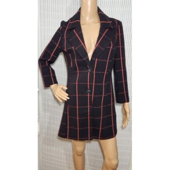 Anthropologie Women Cardigan Petite XS Avec Les Filles Sigrid Coat Black/Red - Picture 2 of 16
